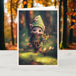 Grattis på födelsedagen Woodland Elf Personalize N Kort