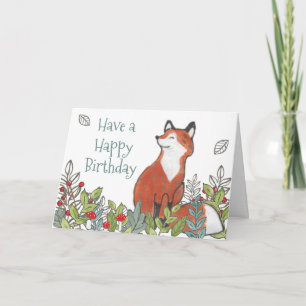 Grattis på födelsedagen Woodland Fox Modern Funny Kort