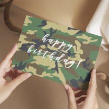 Grattis på födelsedagen Woodland Militairy Camo Sk