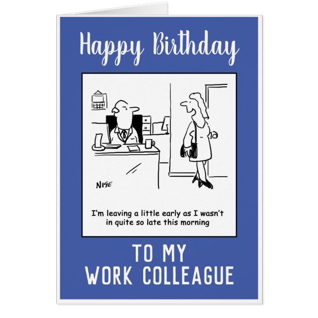 Grattis på födelsedagen Work Colleague Hälsningskort (Framsidan)