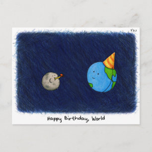 "Grattis på födelsedagen, World" (mörk) - Rosh Has Helg Vykort