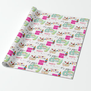 Grattis på födelsedagen Wrapping Papper ROLIGT Cup Presentpapper