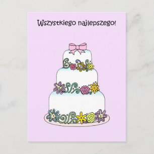 Grattis på födelsedagen Wszystkiego Najlepszego Vykort