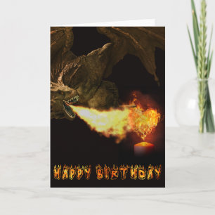Grattis på födelsedagen Wyvern Dragon Lover Fire Kort