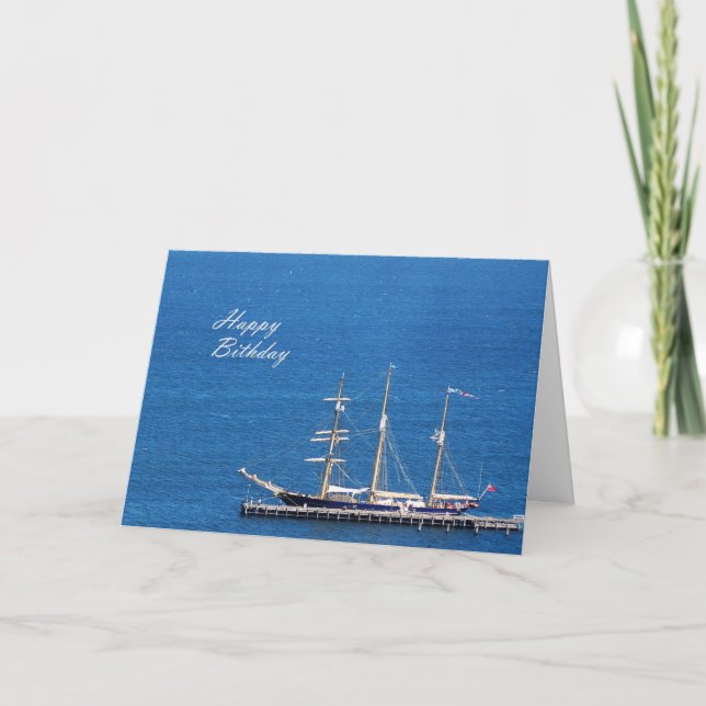 Grattis på födelsedagen - yacht kort (Framsida)