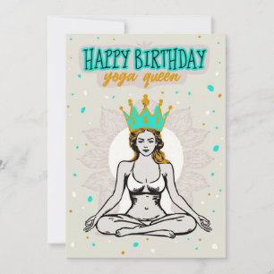 Grattis på födelsedagen Yoga Queen Card Julkort
