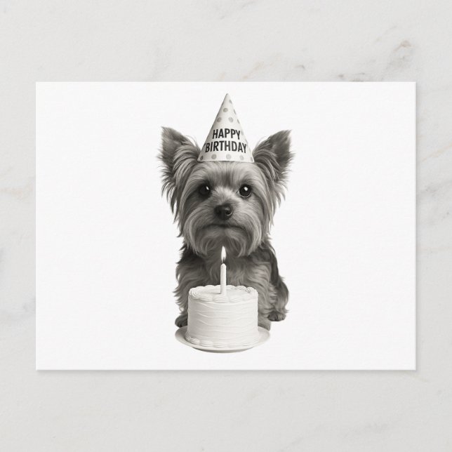Grattis på födelsedagen Yorkie Helg Vykort (Framsida)