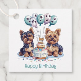 Grattis på födelsedagen Yorkie Hund Gåvor Etiketter