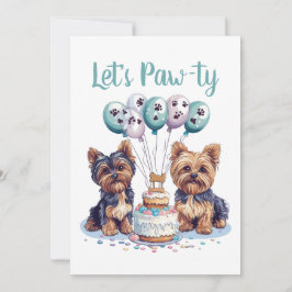 Grattis på födelsedagen Yorkie Hund Inbjudningar