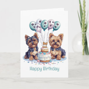 Grattis på födelsedagen Yorkie Hund Kort