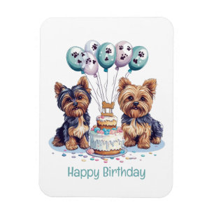 Grattis på födelsedagen Yorkie Hund Magnet