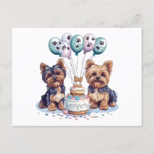 Grattis på födelsedagen Yorkie Hund Vykort