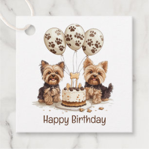 Grattis på födelsedagen Yorkie Hundar Gåvor Etiketter