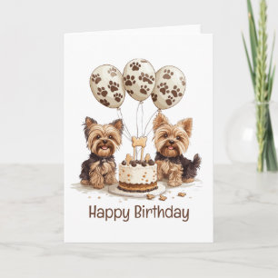 Grattis på födelsedagen Yorkie Hundar Kort