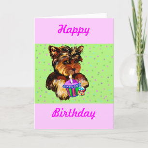 GRATTIS PÅ FÖDELSEDAGEN YORKIE POO KORT