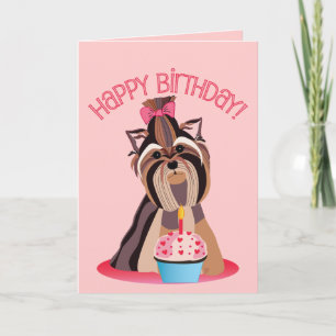 Grattis på födelsedagen Yorkshire Terrier Card Kort