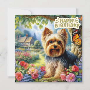Grattis på födelsedagen Yorkshire Terrier Puppy oc Kort