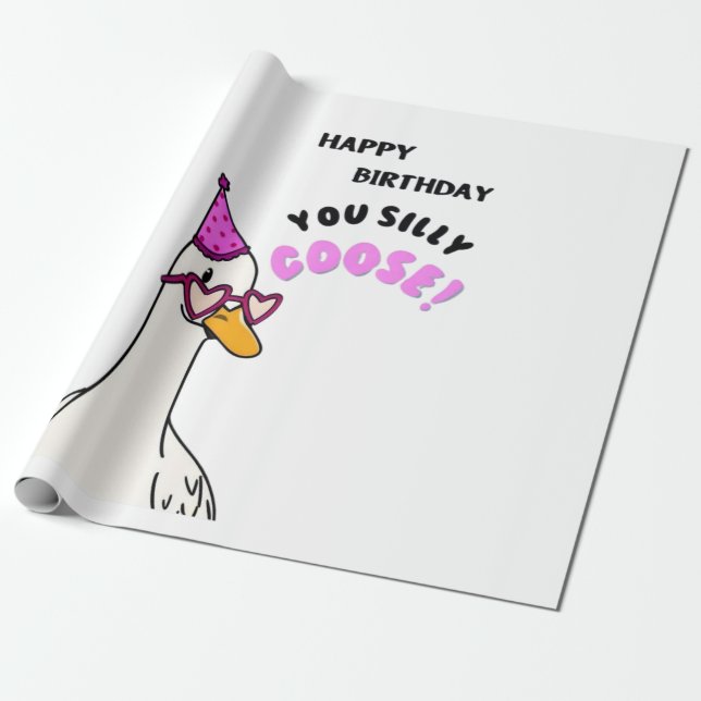 Grattis på födelsedagen You Fånig Goose Presentpapper (Utrullad)