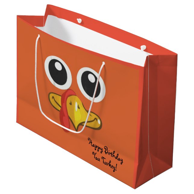 Grattis på födelsedagen You Turkey Large Gift Bag (Framsidan Vinklad)