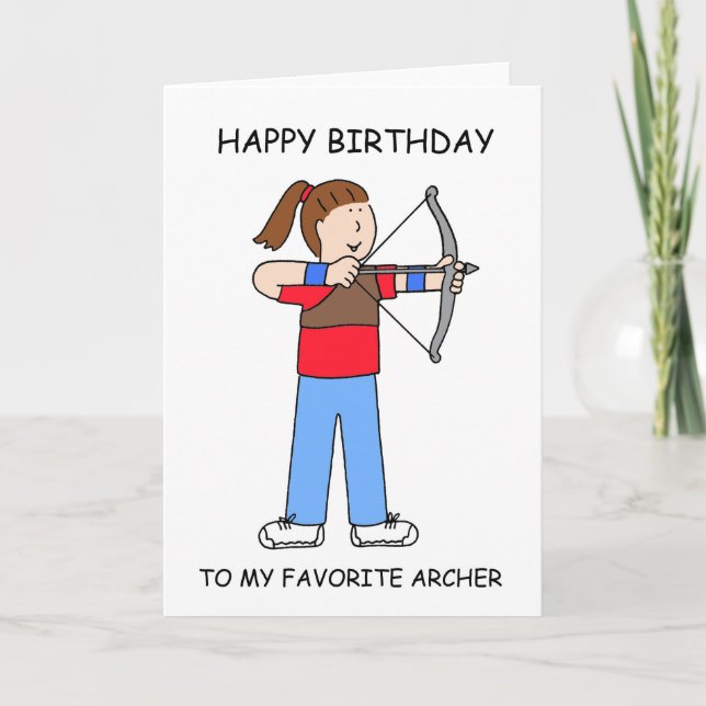 Grattis på födelsedagen Young Female Archer Kort (Framsida)