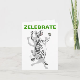 Grattis på födelsedagen Zebra firande Kort