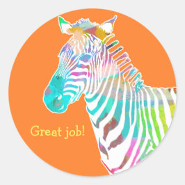 Grattis på födelsedagen Zebra Sticker Runt Klistermärke