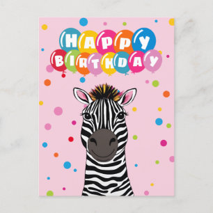 Grattis på födelsedagen Zebra Vykort
