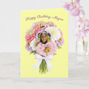 Grattis på födelsedagen Zinnia Blomsterbukett Anpa Kort