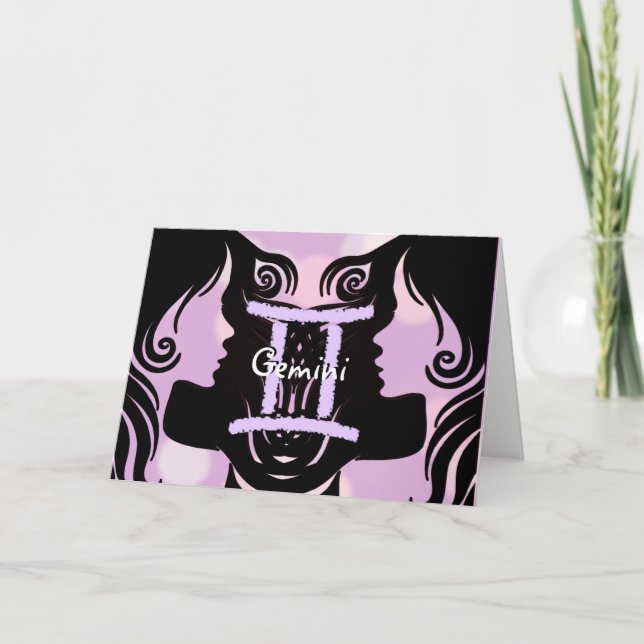 Grattis på födelsedagen Zodiac Sign Gemini Kort (Framsida)