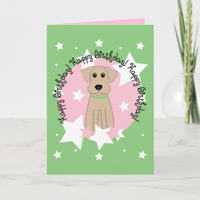 Grattis på födelsedagenAiredaleTerrier Kort (Framsida)