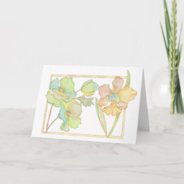 Grattis på födelsedagenakvarellkort med blommor kort