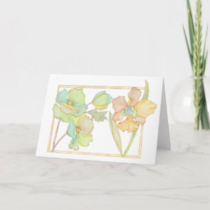 Grattis på födelsedagenakvarellkort med blommor kort