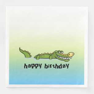 Grattis på födelsedagenalligator pappersservett