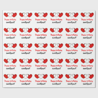 grattis på födelsedagenälskling som slår in papper presentpapper