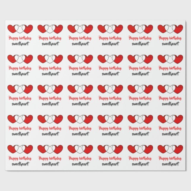 grattis på födelsedagenälskling som slår in papper presentpapper (Platt)