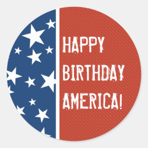 Grattis på födelsedagenAmerika klistermärke