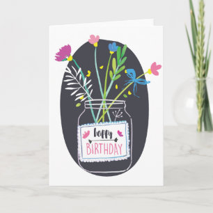 Grattis på födelsedagenblommor - personifiera kort