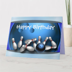 Grattis på födelsedagenbowlingklotstrejka kort