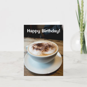 Grattis på födelsedagencappuccinokort kort