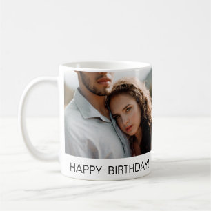 Grattis på födelsedagenfotopersonligen kopplar kaffemugg