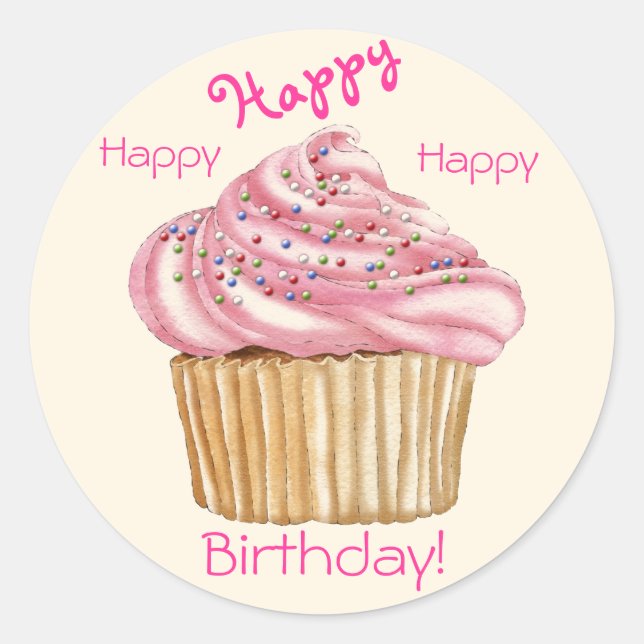 Grattis på födelsedagengåvasälar runt klistermärke (Framsida)