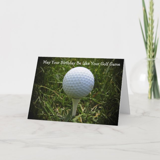 Grattis på födelsedagenhälsningkort för golfaren! kort (Framsida)