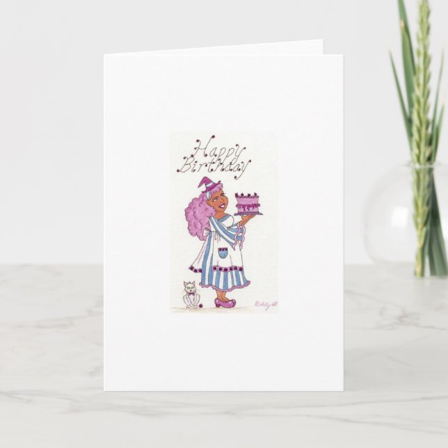 Grattis på födelsedagenhäxakort kort (Framsida)