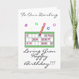GRATTIS PÅ FÖDELSEDAGENKORT FÖR BINGO GRAN KORT