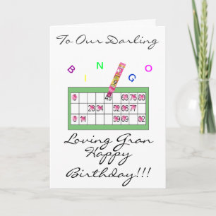 GRATTIS PÅ FÖDELSEDAGENKORT FÖR BINGO GRAN KORT