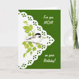 Grattis på födelsedagenmammaChickadee, fågel & Kort