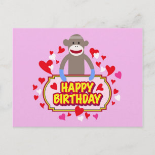 Grattis på födelsedagenMonkey. Vykort