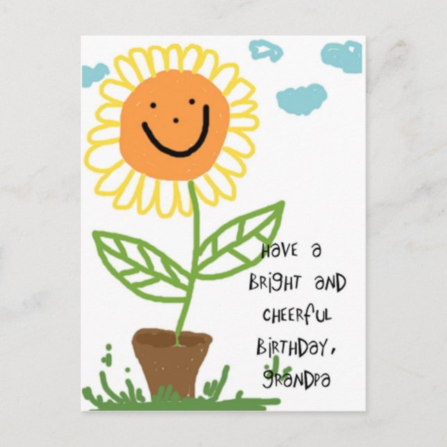 Grattis på födelsedagenmorfar vykort (Framsida)