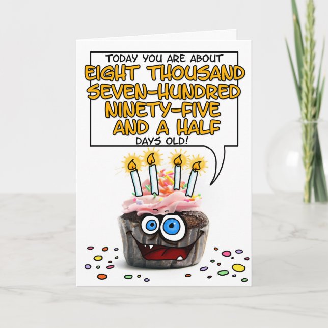 Grattis på födelsedagenmuffin - 24 gammala år kort (Framsida)