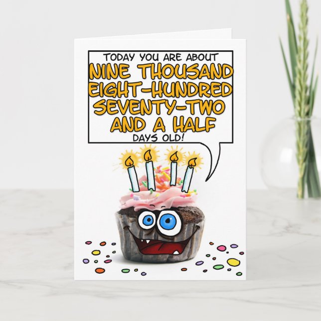 Grattis på födelsedagenmuffin - 27 gammala år kort (Framsida)